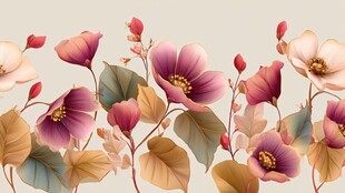 梦幻花卉图案 清新唯美风