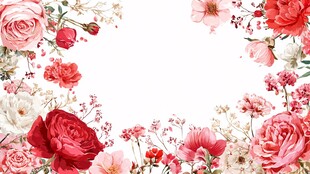 浪漫花卉边框图案设计