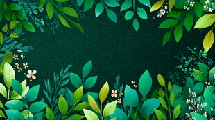 清新绿叶花卉背景图