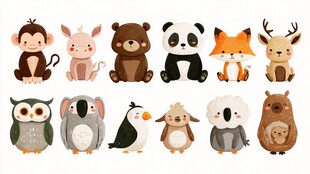 可爱卡通动物集合