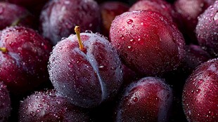 紫李覆霜 水润诱人