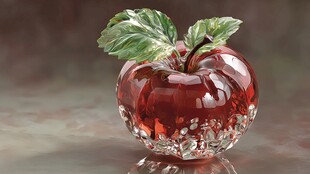 水晶红苹果摆件