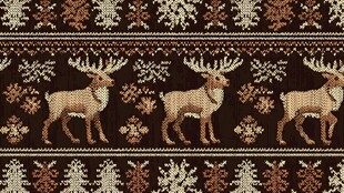 麋鹿花纹针织图案设计