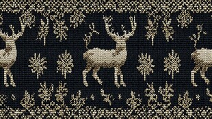 圣诞风针织图案中的驯鹿雪花