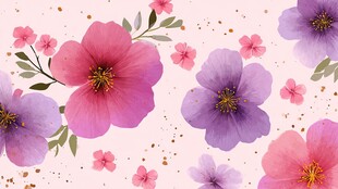 梦幻花卉图案背景