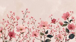 浪漫粉色花卉背景图