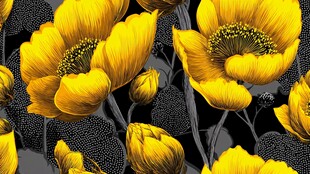 黄色花卉图案的精美设计