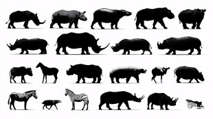 野生动物剪影集合