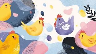 可爱小鸡的多彩插画世界