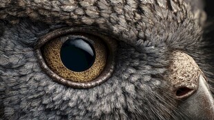 猫头鹰锐利眼眸特写