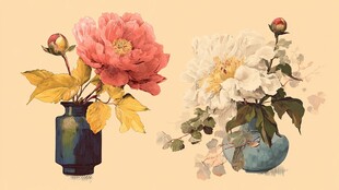 花瓶中的娇艳花卉