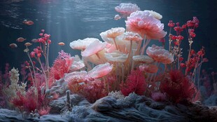 梦幻海底珊瑚花卉景观