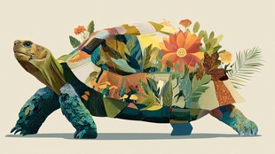 花饰乌龟 自然与艺术融合