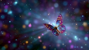梦幻蝴蝶于星芒中飞舞