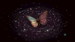 梦幻蝴蝶于星环中飞舞