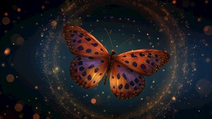 梦幻蝴蝶于星芒中飞舞