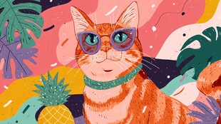 时髦橘猫的奇幻植物世界