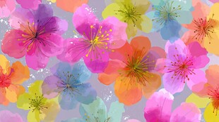 多彩梦幻花朵背景图案