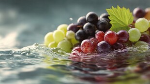 水中多彩葡萄 清新诱人