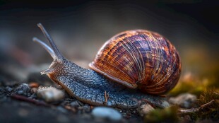 棕色蜗牛特写