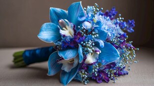 蓝色梦幻系精美手捧花