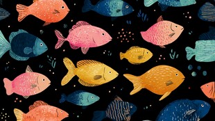 多彩鱼儿畅游梦幻海底世界