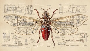 机械甲虫解剖结构示意图