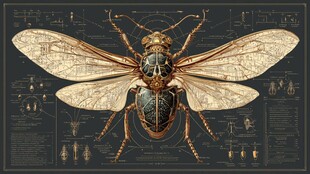 昆虫精细解剖结构图展示