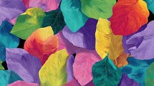 多彩梦幻叶片背景图案