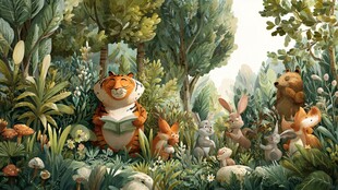 森林里动物们的阅读时光