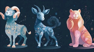 奇幻动物插画 羊与猫形象