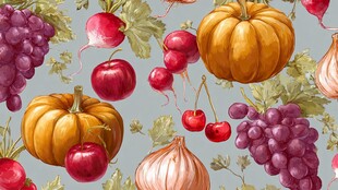 多彩果蔬无缝图案设计