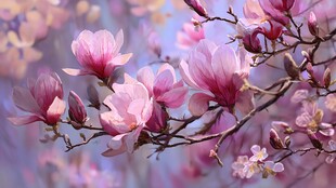 春日玉兰花绽放美景