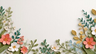 纸艺花卉边框装饰图