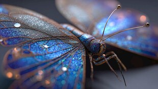 梦幻蓝蝶 光影下的灵动之美