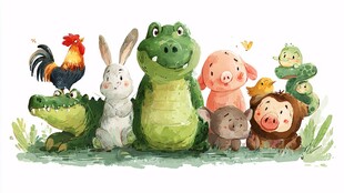 动物大集合 水彩风萌宠