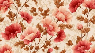 复古花卉图案壁纸纹理