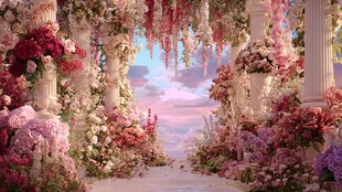 梦幻繁花打造浪漫花廊