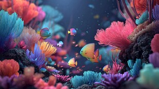 梦幻海底世界的缤纷鱼群