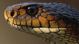 蛇的特写 独特纹理与眼神