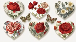 心形花卉图案装饰素材