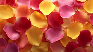 缤纷玫瑰花瓣浪漫铺满