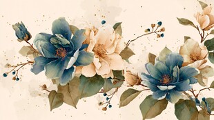 复古风花卉装饰图案