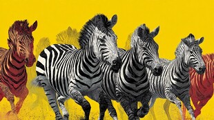 斑马群奔腾的野性魅力