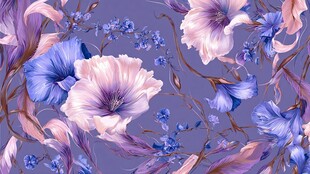 梦幻紫色花卉图案背景