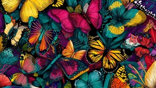 缤纷彩蝶图案 视觉盛宴