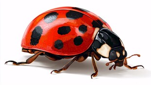 可爱七星瓢虫特写