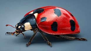 红黑斑点瓢虫特写