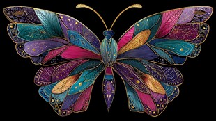 绚丽多彩蝴蝶艺术插画