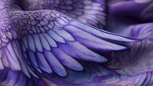 梦幻紫色羽翼特写